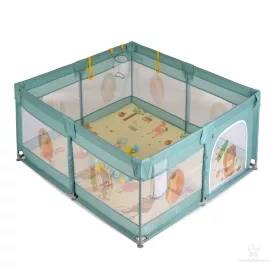   GAMEZONE összecsukható járóka szőnyeggel + 60 labdával (120×120) - menta