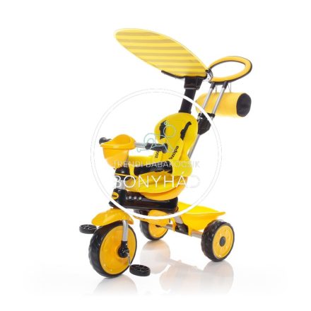Tricikli ZooGo Bee - Sárga - Fekete tolókarral