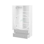 Erik - 1 ajtós 2 fiókos állószekrény - Ezüst - Fehér