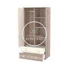 Viki - 1 Ajtós 2 fiókos állószekrény - Krém - Fűz