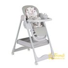 Surprise etetőszék szilikon tányérral, evőeszközzel, előkével - szürke