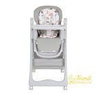 Surprise etetőszék szilikon tányérral, evőeszközzel, előkével - szürke