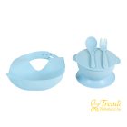 Surprise etetőszék szilikon tányérral, evőeszközzel, előkével - kék