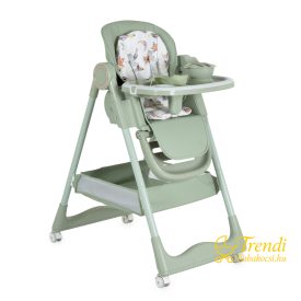   Surprise etetőszék szilikon tányérral, evőeszközzel, előkével - zöld