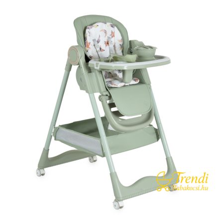 Surprise etetőszék szilikon tányérral, evőeszközzel, előkével - zöld