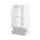 Erik - 2 ajtós 2 fiókos szekrény - Ezüst - Fehér