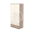 Viki - 2 Ajtós 2 fiókos álló szekrény - Krém - Fűz