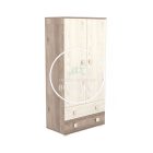 Viki - 2 Ajtós 2 fiókos álló szekrény - Krém - Fűz