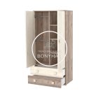 Viki - 2 Ajtós 2 fiókos álló szekrény - Krém - Fűz