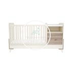 Kloé - 2 fiókos kombinált kiságy ( 60 x 120 cm) - Fűz - Krém