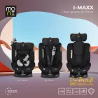 i-MAXX autós ülés, isofix, forgatható, 2 plüss+párna 40-150cm Fekete