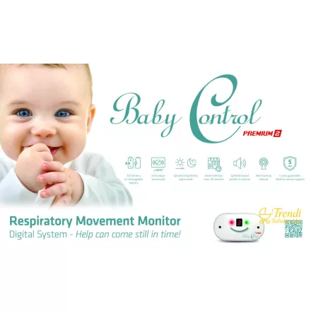 Baby Control Premium 2 légzésfigyelő készülék 2 extra nagy lappal