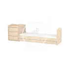 Niki - 3 Fiókos kombinált gyermekágy - Borostyán - 60 x 120cm - es