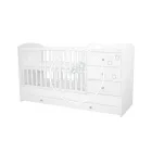 Félix - 3 fiókos kombinált gyermekágy - Fehér - 60 x 120 cm - es