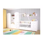Félix - 3 fiókos kombinált gyermekágy - Fehér - 60 x 120 cm - es