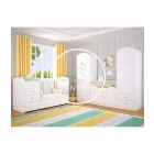 Félix - 3 fiókos kombinált gyermekágy - Fehér - 60 x 120 cm - es