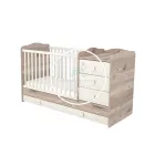 Viki - 3 fiókos kombinált gyermekágy - Krém - Fűz - 60 x 120 cm - es