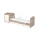 Viki - 3 fiókos kombinált gyermekágy - Krém - Fűz - 60 x 120 cm - es