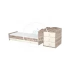 Viki - 3 fiókos kombinált gyermekágy - Krém - Fűz - 60 x 120 cm - es
