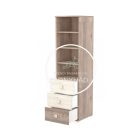 Viki - 3 fiókos nyitott szekrény - Krém - Fűz