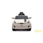 Fehér Fiat 500 elektromos kisautó világító LED első lámpákkal