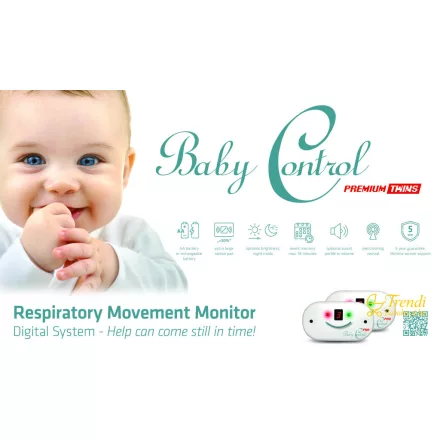 Baby Control Premium TWINS légzésfigyelő készülék 2 gyermek számára