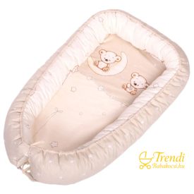 Babafészek - Maci és hold - kis macikkal - Bézs