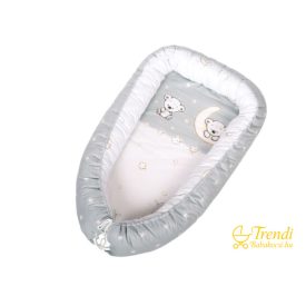 Babafészek - Maci és hold - kis macikkal - Szürke