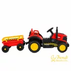 BO TERRON traktor 4 kerekű trélerrel 12V két motoros PIROS