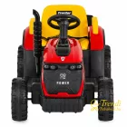 BO TERRON traktor 4 kerekű trélerrel 12V két motoros PIROS