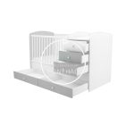 Erik 5 fiókos Maxi Kombi kiságy - Ezüst - Fehér - 70 x 120 cm - es