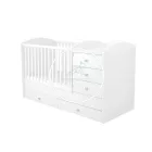 Félix - 5 fiókos Maxi Kombi kiságy - Fehér - 70 x 120 cm - es