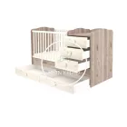 Viki - 5 Fiókos maxi Kombi gyermekágy - Krém - Fűz - 70 x 120 cm - es