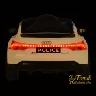 Audi RS e-tron Police fehér elektromos kisautó hátulról – rendőrfényekkel és logóval