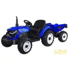 XXL elektromos traktor utánfutóval - kék