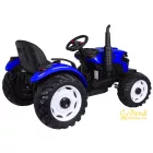 XXL elektromos traktor utánfutóval - kék