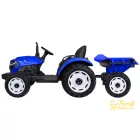 XXL elektromos traktor utánfutóval - kék