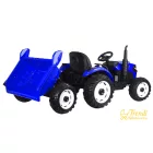 XXL elektromos traktor utánfutóval - kék