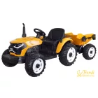 XXL elektromos traktor utánfutóval - sárga