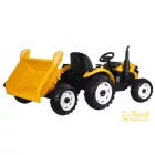 XXL elektromos traktor utánfutóval - sárga