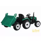 XXL elektromos traktor utánfutóval - zöld