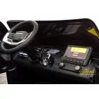 Range Rover Evoque fekete gyerek elektromos autó kormány és zenei panel MP3, USB, Bluetooth bemenettel