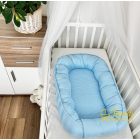 Babakék waffle babafészek oldalnézetből – prémium, kézzel készült kivitel