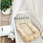 Mogyoró-bézs waffle babafészek – puha, pamut babafészek újszülötteknek - trendibabakocsi.hu