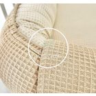 Mogyoró-bézs waffle babafészek közelről – természetes, légáteresztő pamut waffle anyag