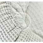 Szürke waffle babafészek karikás wellsoft béléssel csomagolva – elegáns ajándék újszülötteknek