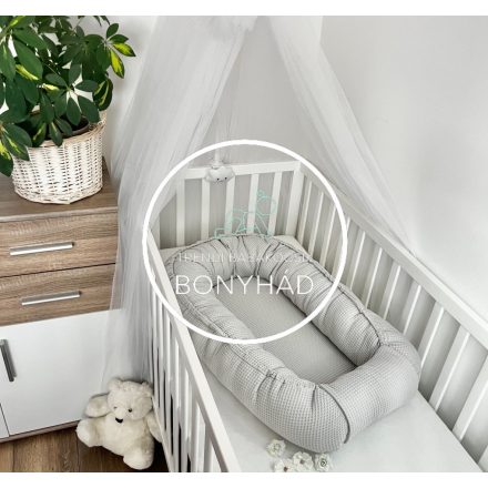 Szürke waffle babafészek – puha, pamut babafészek újszülötteknek - trendibabakocsi.hu