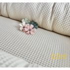 Krém waffle babafészek közelről – természetes, légáteresztő pamut waffle anyag