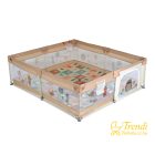  GAMEZONE összecsukható járóka szőnyeggel és 60 labdával – 180×200 cm – Bézs