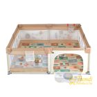  GAMEZONE összecsukható járóka szőnyeggel és 60 labdával – 180×200 cm – Bézs